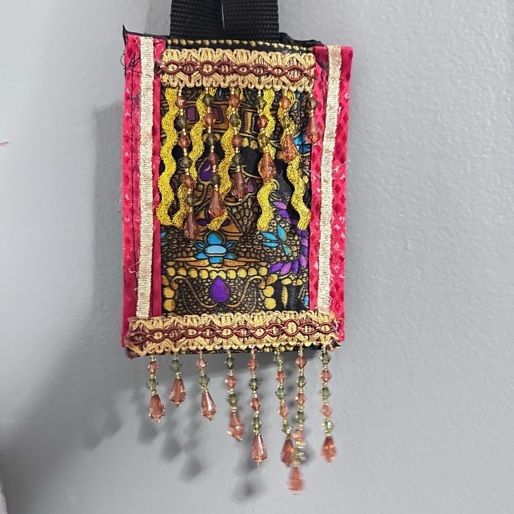 RUBYRUDI Necklace Purse, Hand Crafted, Amulet Wallet Pouch Artisan OOAK Signed